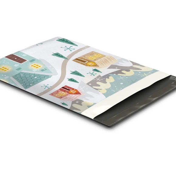 2 SETS LEFT🏠🛷20 Winter Village Poly Mailers 10 x 13 inch - Picture 3 of 6